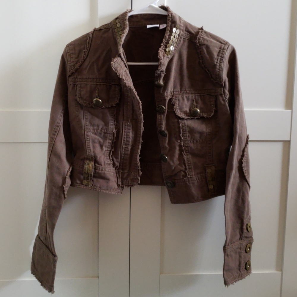 Cropped khaki jacket